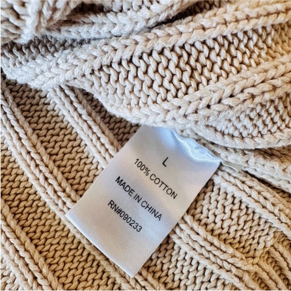 LA Hearts Ribbed Cropped Knit Sweater 100% Cotton | Women’s Large | Neutral Cozy - Picture 8 of 8